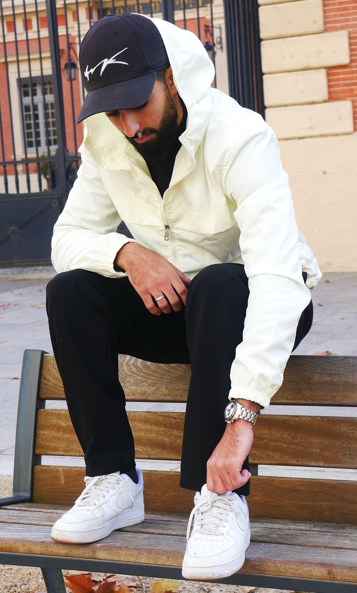 Loose K-Way Jacket - ICE WHITE