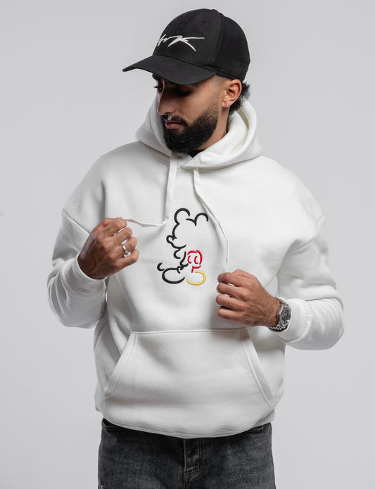 Street Mickey Hoodie - White