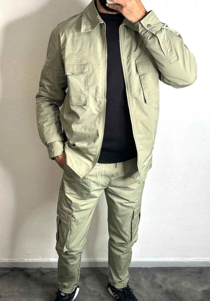 Ensemble cargo Khaki Line White LINEWHITE